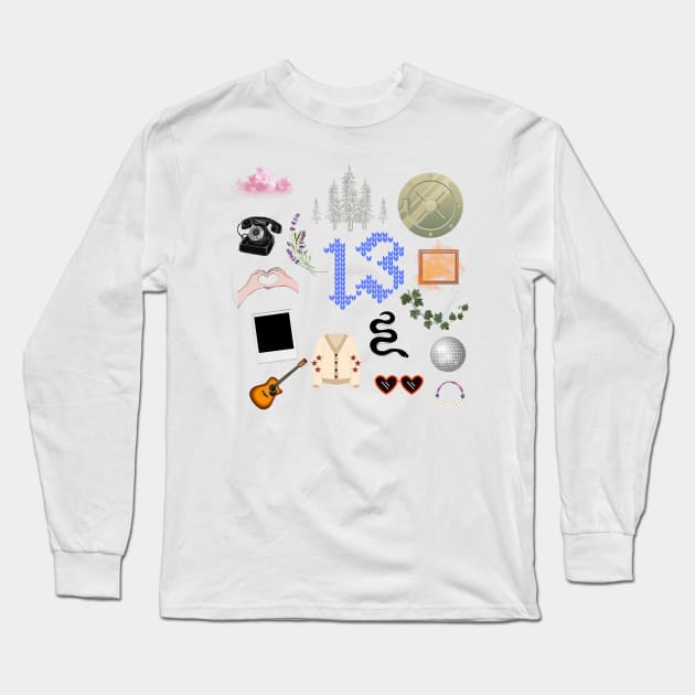 Mini decal collage Long Sleeve T-Shirt by EJgenie